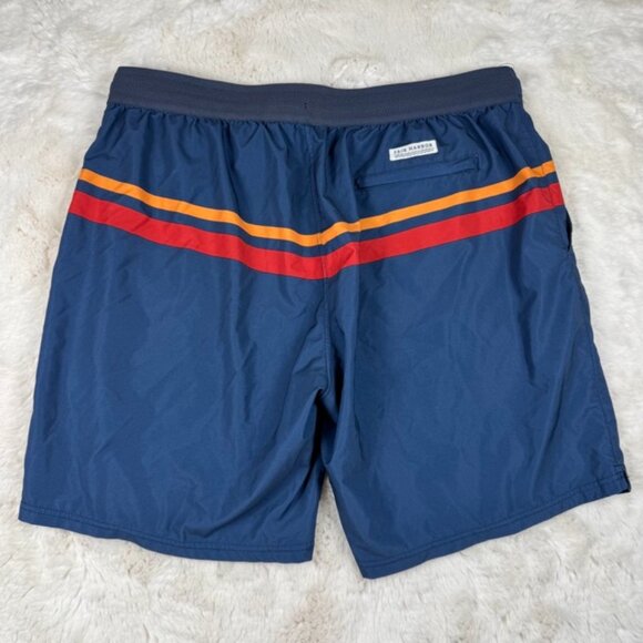 Fair Harbor Shorts Men's XXL Blue Striped Beach Polyester Lined Swim Trunks - Picture 1 of 7